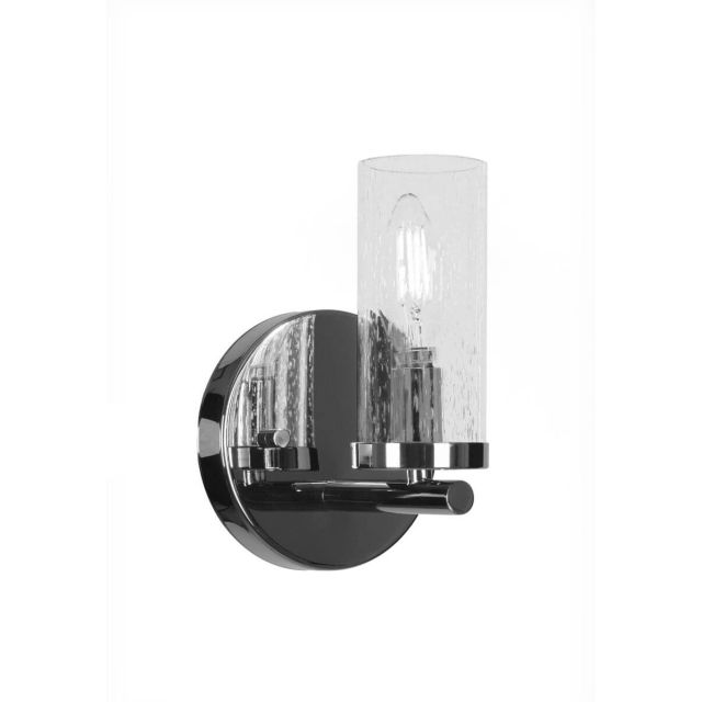 Toltec Lighting 2811-CH-800B Trinity 1 Light 8 inch Tall Wall Sconce in Chrome with Clear Bubble Glass