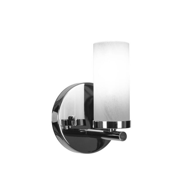 Toltec Lighting 2811-CH-811B Trinity 1 Light 8 inch Tall Wall Sconce in Chrome with White Marble Glass