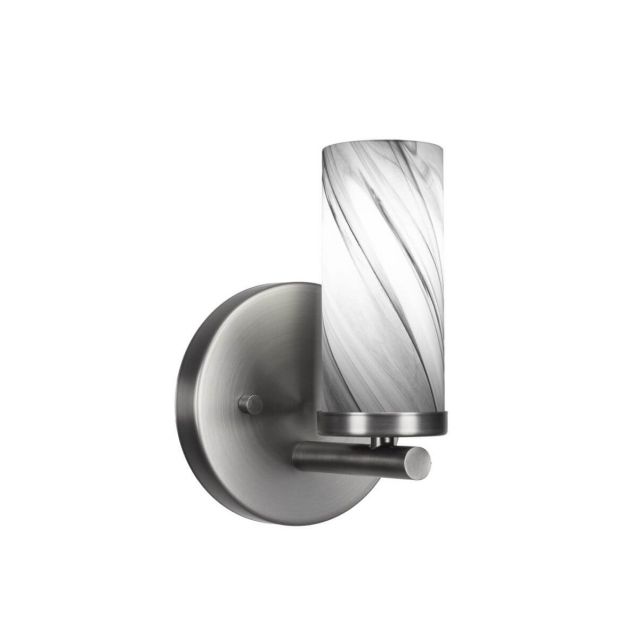 Toltec Lighting 2811-GP-802B Trinity 1 Light 8 inch Tall Wall Sconce in Graphite with Onyx Swirl Glass