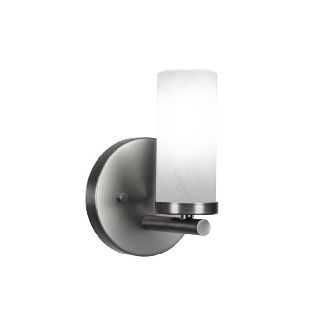 Toltec Lighting 2811-GP-811B Trinity 1 Light 8 inch Tall Wall Sconce in Graphite with White Marble Glass