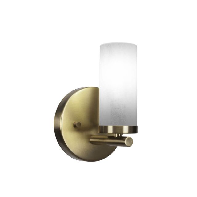Toltec Lighting 2811-NAB-811B Trinity 1 Light 8 inch Tall Wall Sconce in New Age Brass with White Marble Glass