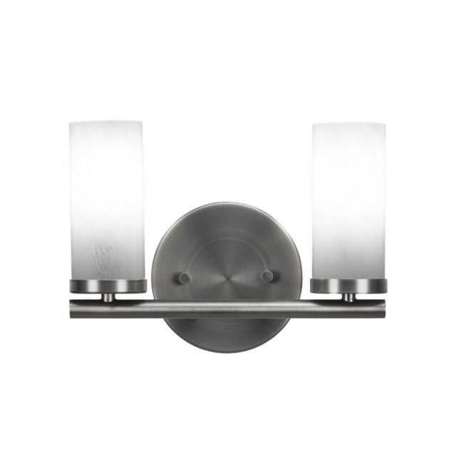 Toltec Lighting 2812-GP-811B Trinity 2 Light 11 inch Bath Bar in Graphite with White Marble Glass