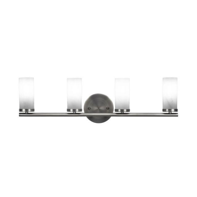 Toltec Lighting 2814-GP-811B Trinity 4 Light 26 inch Bath Bar in Graphite with White Marble Glass