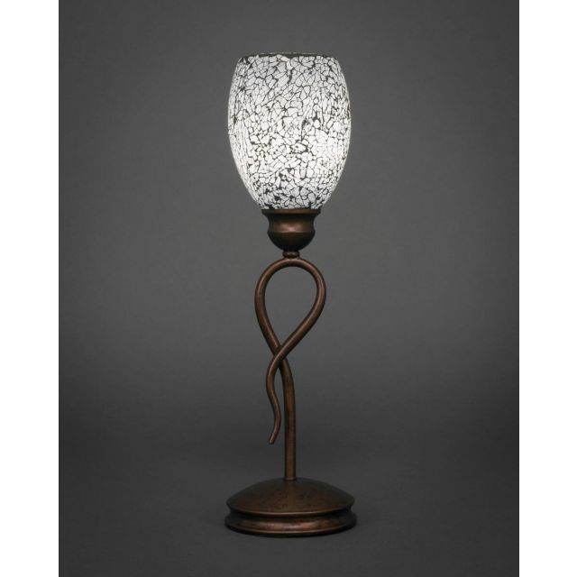 Toltec Lighting Leaf 1 Light 19 inch Tall Table Lamp in Bronze with 5 inch Black Fusion Glass 35-BRZ-4165