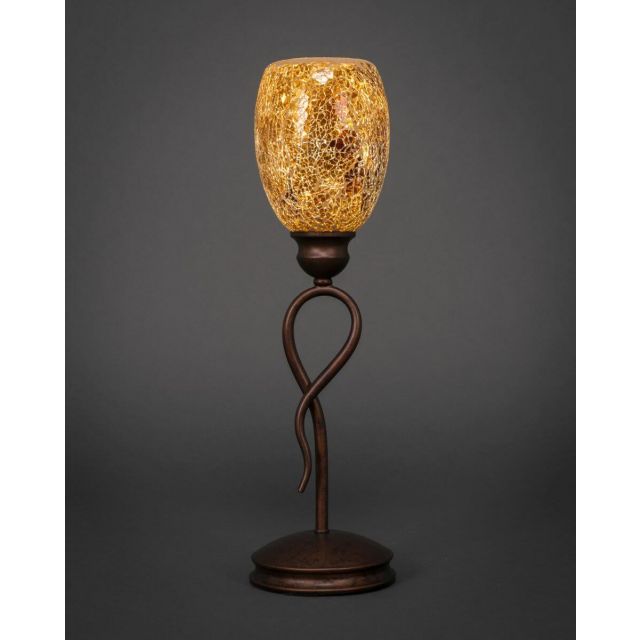 Toltec Lighting Leaf 1 Light 19 inch Tall Table Lamp in Bronze with 5 inch Gold Fusion Glass 35-BRZ-4175
