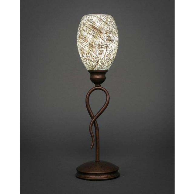 Toltec Lighting Leaf 1 Light 19 inch Tall Table Lamp in Bronze with 5 inch Natural Fusion Glass 35-BRZ-5054