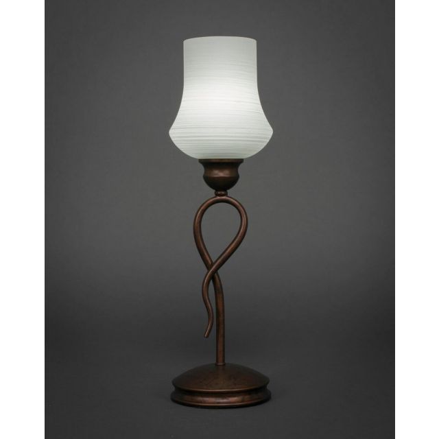 Toltec Lighting Leaf 1 Light 19 inch Tall Table Lamp in Bronze with 5.5 inch Zilo White Linen Glass 35-BRZ-681