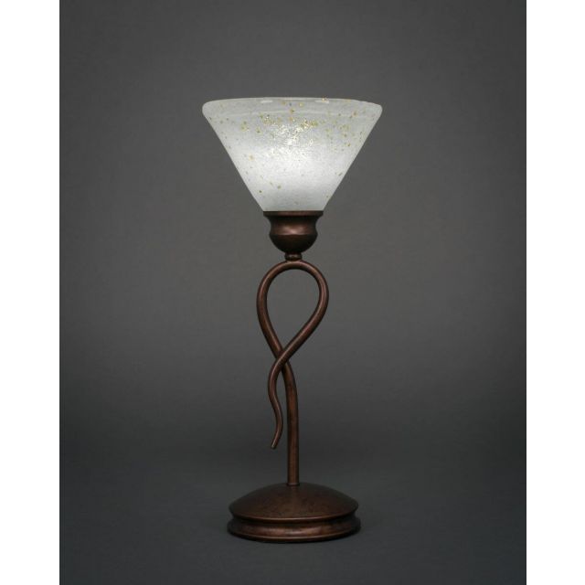 Toltec Lighting Leaf 1 Light 17 inch Tall Table Lamp in Bronze with 7 inch Gold Ice Glass 35-BRZ-7145