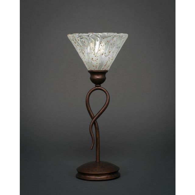 Toltec Lighting Leaf 1 Light 17 inch Tall Table Lamp in Bronze with 7 inch Italian Ice Glass 35-BRZ-7195