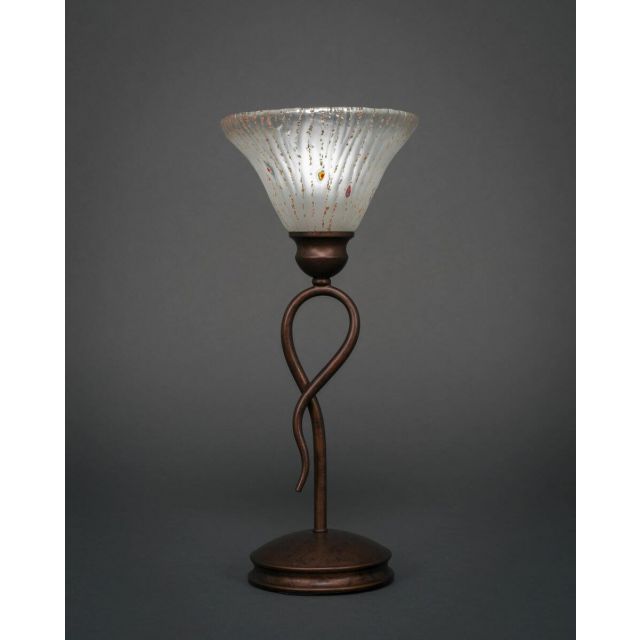 Toltec Lighting Leaf 1 Light 13 inch Tall Table Lamp in Bronze with 7 inch Frosted Crystal Glass 35-BRZ-751