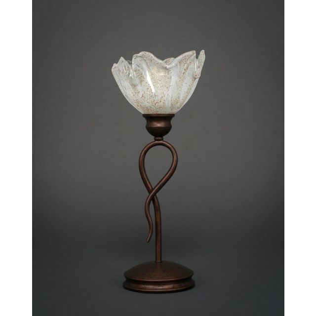 Toltec Lighting Leaf 1 Light 13 inch Tall Table Lamp in Bronze with 7 inch Italian Ice Glass 35-BRZ-759