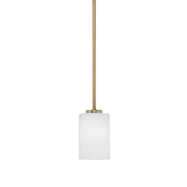 Toltec Lighting Atlas 1 Light 4 inch Mini Pendant in New Age Brass with 4 inch White Marble Glass 4501-NAB-3001