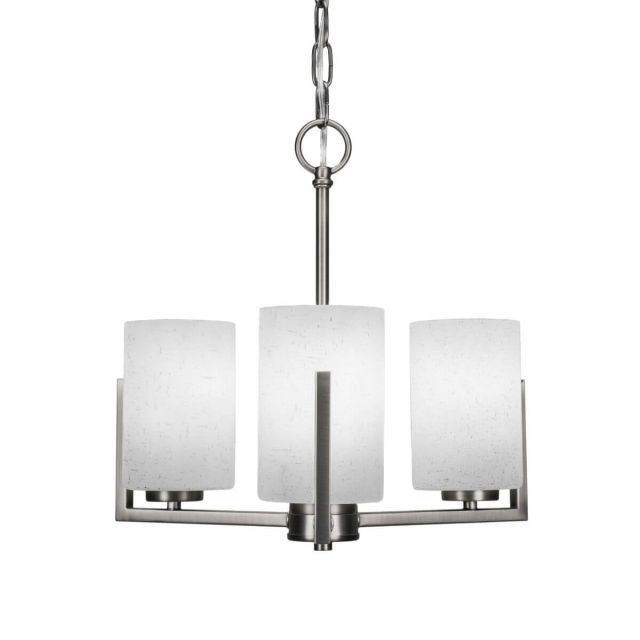 Toltec Lighting 4503-GP-310 Atlas 3 Light 13 inch Chandelier in Graphite with White Muslin Glass