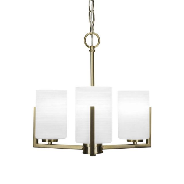 Toltec Lighting 4503-NAB-4061 Atlas 3 Light 13 inch Chandelier in New Age Brass with White Matrix Glass
