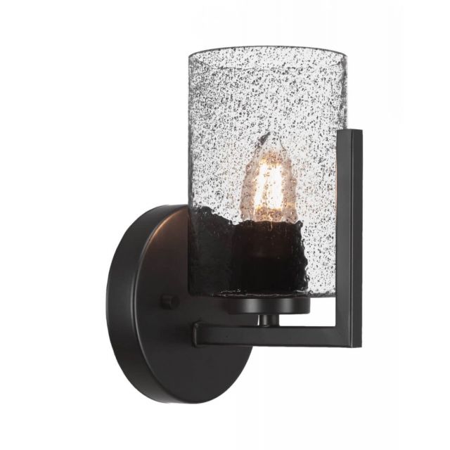 Toltec Lighting Atlas 1 Light 9 inch Tall Wall Sconce in Matte Black with Smoke Bubble Glass 4511-MB-3002