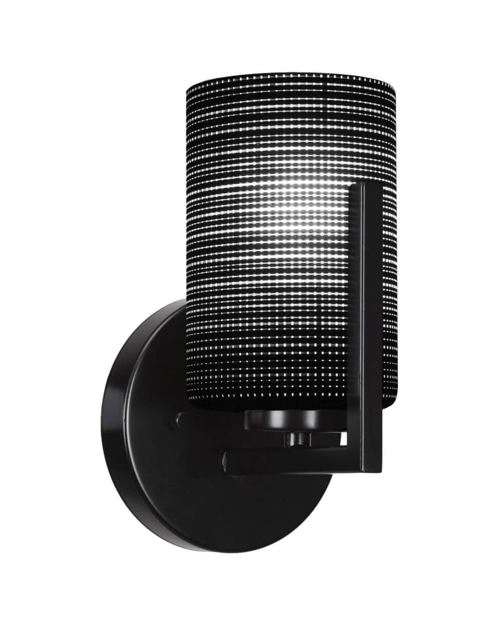 Toltec Lighting Atlas 1 Light 9 inch Tall Wall Sconce in Matte Black with Black Matrix Glass 4511-MB-4069