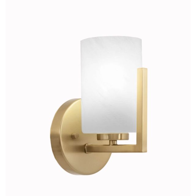Toltec Lighting 4511-NAB-3001 Atlas 1 Light 9 inch Tall Wall Sconce in New Age Brass with 4 inch White Marble Glass