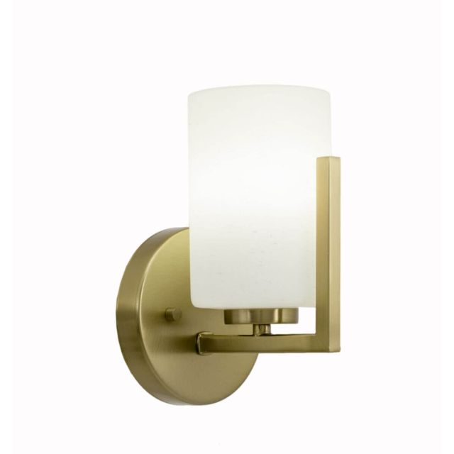 Toltec Lighting Atlas 1 Light 9 inch Tall Wall Sconce in New Age Brass with 4 inch White Muslin Glass 4511-NAB-310