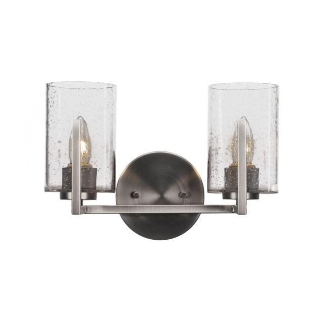 Toltec Lighting Atlas 2 Light 13 inch Bath Bar in Graphite with Clear Bubble Glass 4512-GP-300