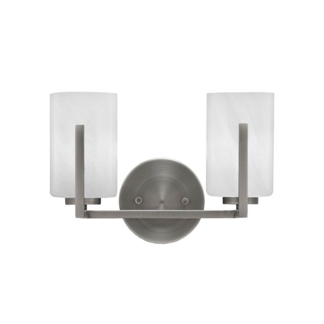 Toltec Lighting 4512-GP-3001 Atlas 2 Light 13 inch Bath Bar in Graphite with 4 inch White Marble Glass