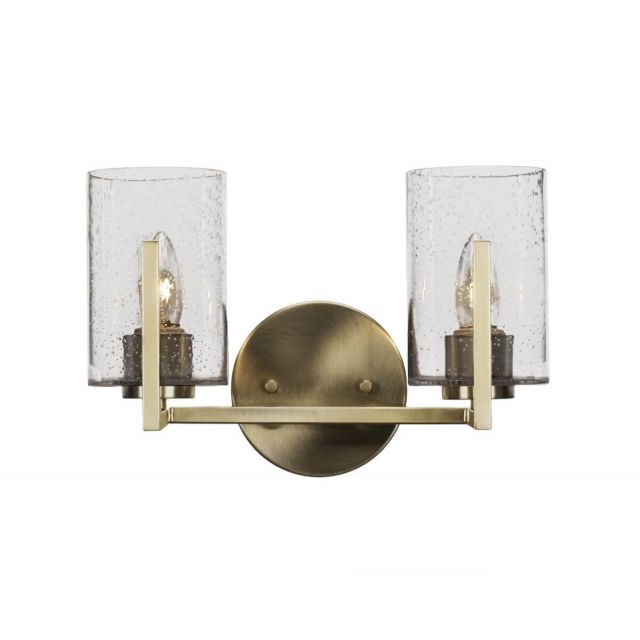 Toltec Lighting 4512-NAB-300 Atlas 2 Light 13 inch Bath Bar in New Age Brass with Clear Bubble Glass
