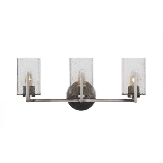 Toltec Lighting Atlas 3 Light 21 inch Bath Bar in Graphite with Clear Bubble Glass 4513-GP-300