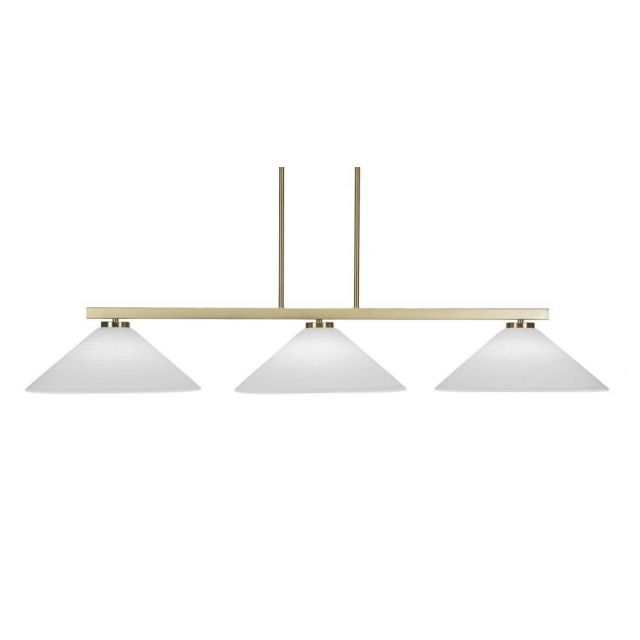 Toltec Lighting Atlas 3 Light 52 inch Linear Light in New Age Brass with White Matrix Glass 4523-NAB-4011