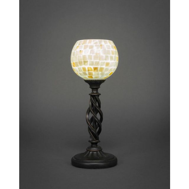 Toltec Lighting 61-DG-405 Elegante 1 Light 15 inch Tall Table Lamp in Dark Granite with 6 inch Mystic Seashell Glass