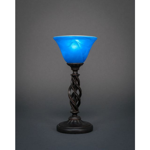 Toltec Lighting 61-DG-4155 Elegante 1 Light 14 inch Tall Table Lamp in Dark Granite with 7 inch Blue Italian Glass