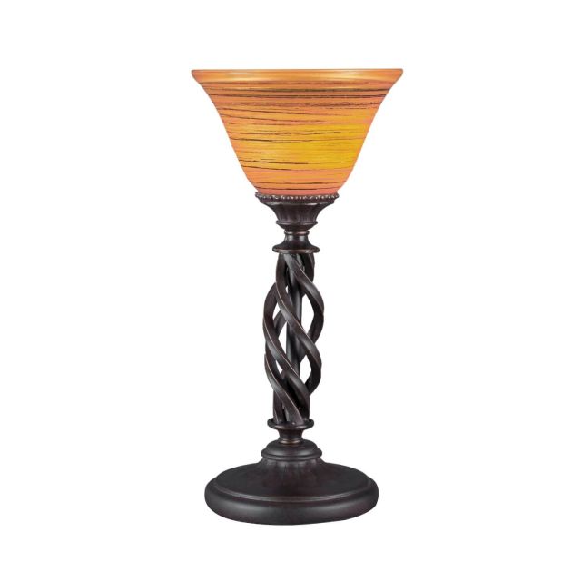 Toltec Lighting 61-DG-454 Elegante 1 Light 14 inch Tall Table Lamp in Dark Granite with 7 inch Firre Saturn Glass