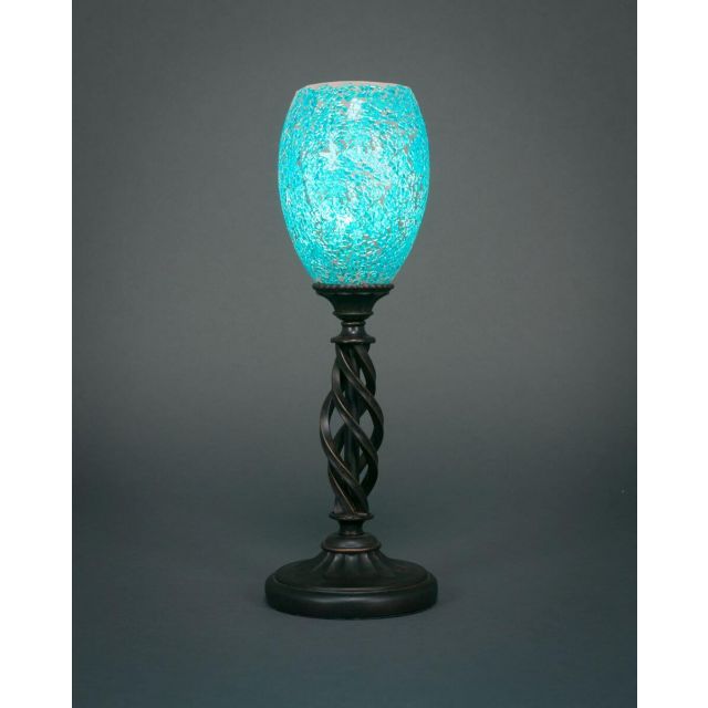 Toltec Lighting 61-DG-5055 Elegante 1 Light 17 inch Tall Table Lamp in Dark Granite with 5 inch Turquoise Fusion Glass