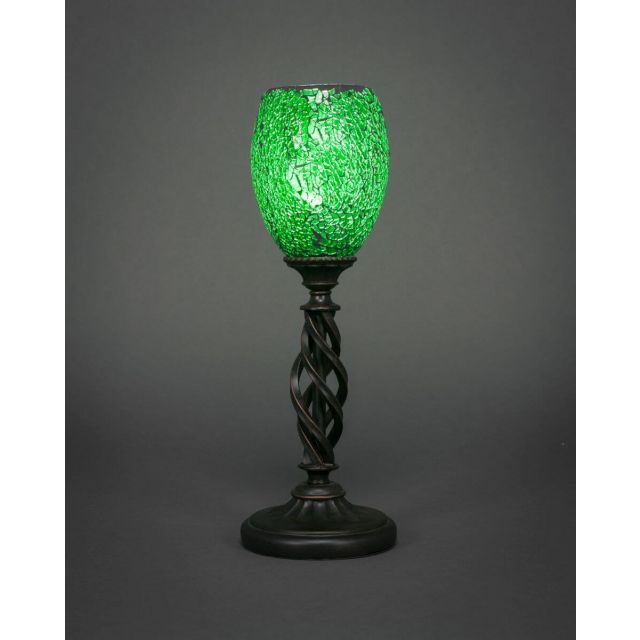 Toltec Lighting 61-DG-5057 Elegante 1 Light 17 inch Tall Table Lamp in Dark Granite with 5 inch Green Fusion Glass