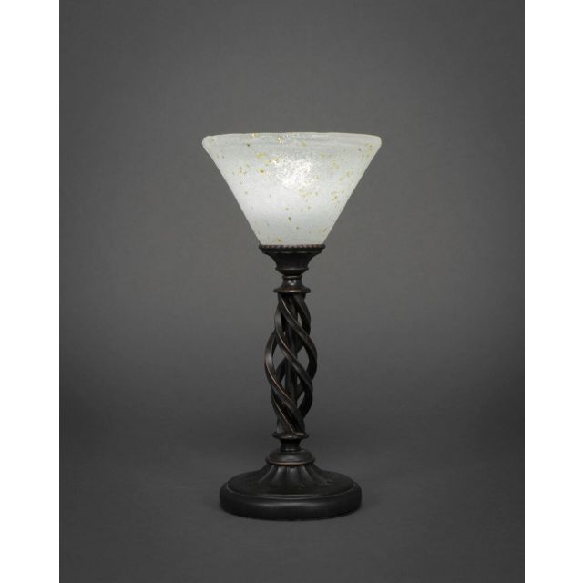 Toltec Lighting 61-DG-7145 Elegante 1 Light 14 inch Tall Table Lamp in Dark Granite with 7 inch Gold Ice Glass