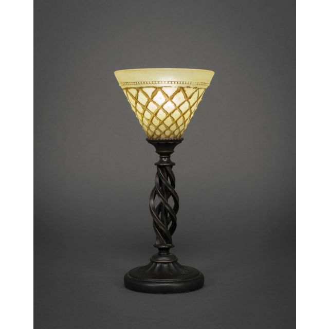 Toltec Lighting 61-DG-7185 Elegante 1 Light 15 inch Tall Table Lamp in Dark Granite with 7 inch Chocolate Icing Glass