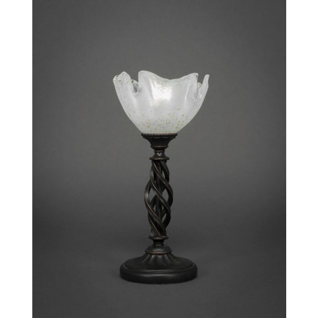 Toltec Lighting 61-DG-755 Elegante 1 Light 14 inch Tall Table Lamp in Dark Granite with 7 inch Gold Ice Glass
