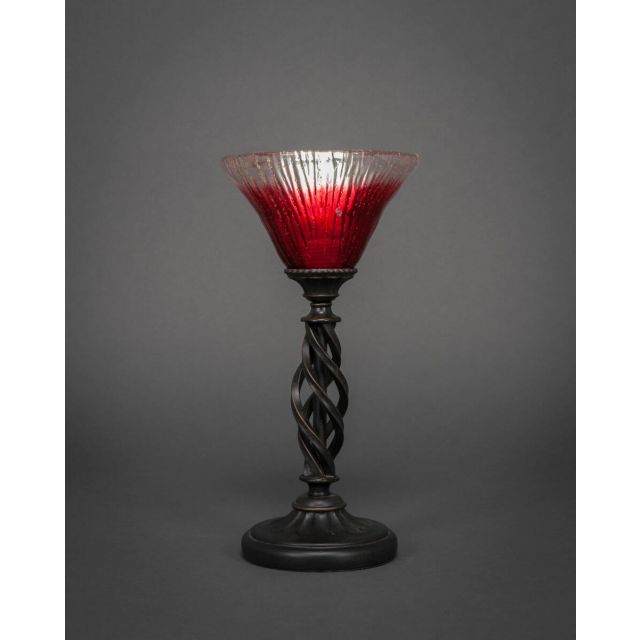 Toltec Lighting 61-DG-756 Elegante 1 Light 15 inch Tall Table Lamp in Dark Granite with 7 inch Raspberry Crystal Glass