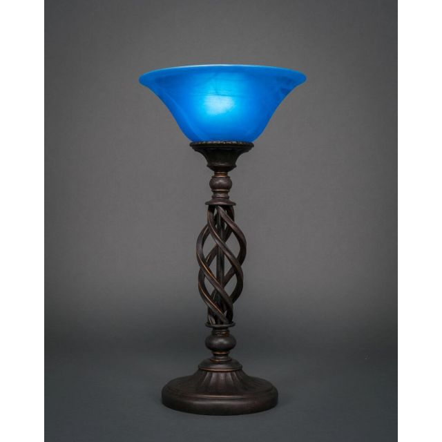 Toltec Lighting 63-DG-435 Elegante 1 Light 20 inch Tall Table Lamp in Dark Granite with 10 inch Blue Italian Glass
