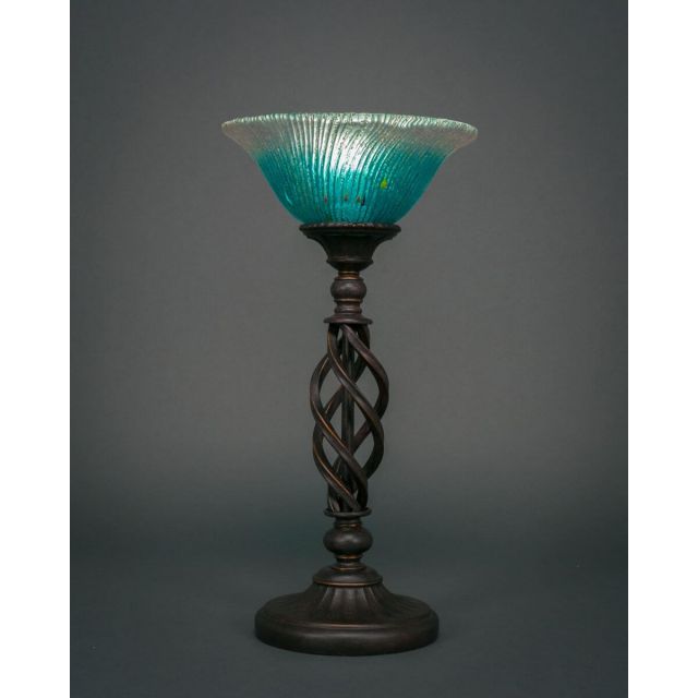 Toltec Lighting 63-DG-438 Elegante 1 Light 20 inch Tall Table Lamp in Dark Granite with 10 inch Teal Crystal Glass