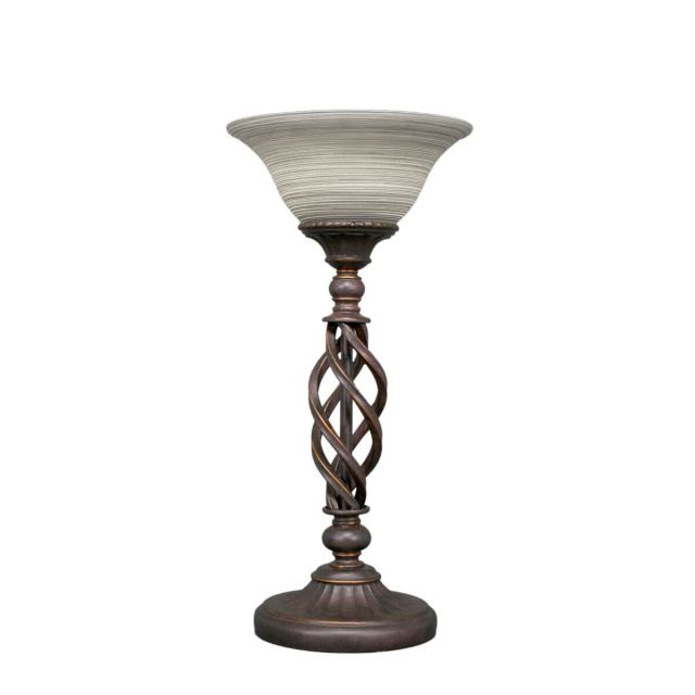 Toltec Lighting 63-DG-603 Elegante 1 Light 20 inch Tall Table Lamp in Dark Granite with 10 inch Gray Linen Glass