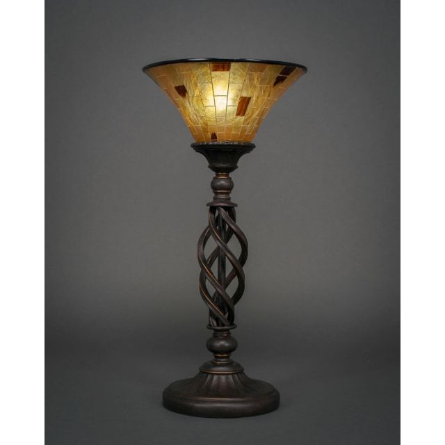 Toltec Lighting 63-DG-703 Elegante 1 Light 20 inch Tall Table Lamp in Dark Granite with 10 inch Penshell Resin Glass