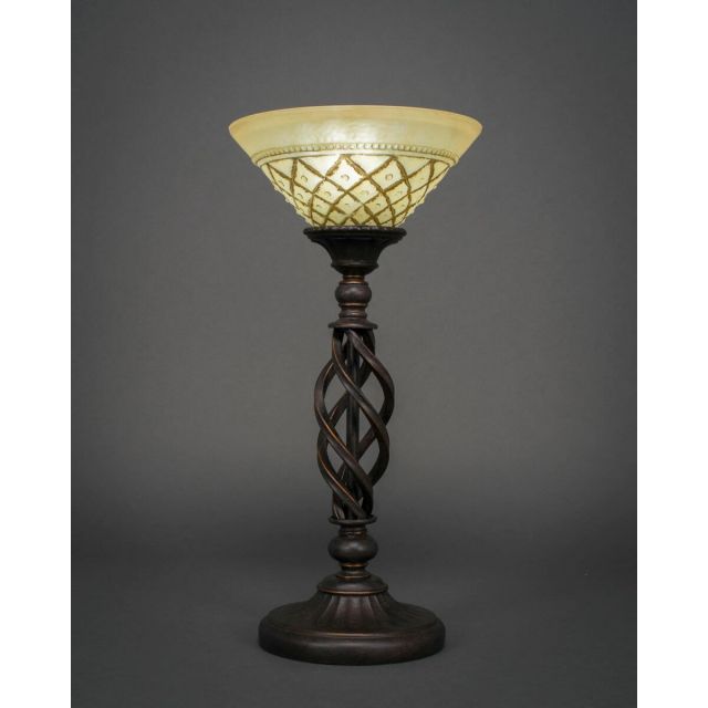 Toltec Lighting 63-DG-7183 Elegante 1 Light 20 inch Tall Table Lamp in Dark Granite with 10 inch Chocolate Icing Glass