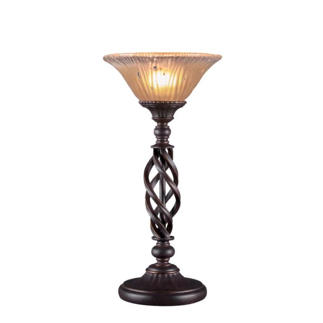 Toltec Lighting 63-DG-730 Elegante 1 Light 20 inch Tall Table Lamp in Dark Granite with 10 inch Amber Crystal Glass