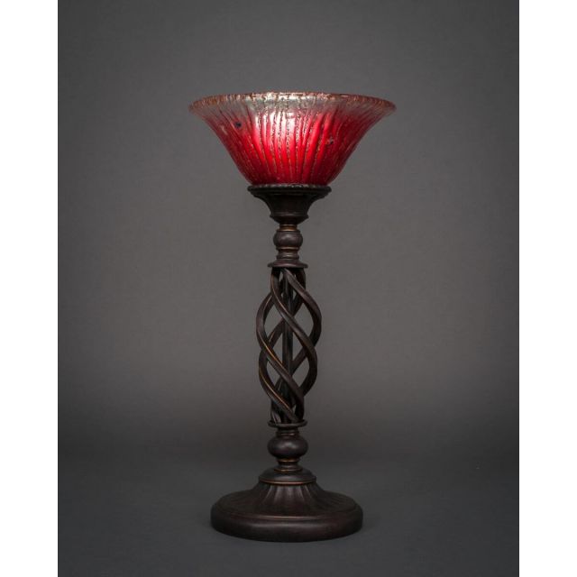 Toltec Lighting 63-DG-736 Elegante 1 Light 20 inch Tall Table Lamp in Dark Granite with 10 inch Raspberry Crystal Glass