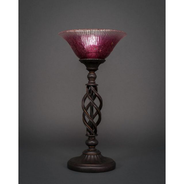 Toltec Lighting 63-DG-783 Elegante 1 Light 20 inch Tall Table Lamp in Dark Granite with 10 inch Wine Crystal Glass