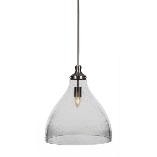 Toltec Lighting 77-BN-4740 Juno 1 Light 16 inch Pendant in Brushed Nickel with Clear Bubble Glass