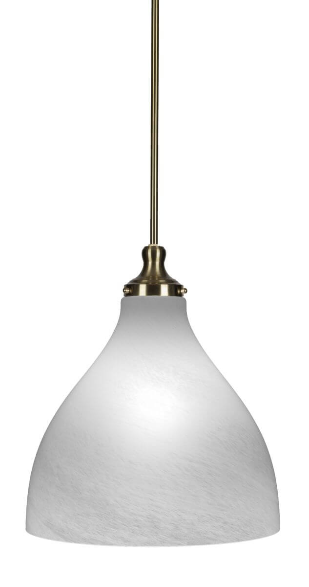 Toltec Lighting 77-NAB-4741 Juno 1 Light 16 inch Pendant in New Age Brass with White Marble Glass
