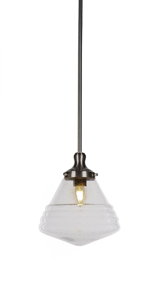 Toltec Lighting 79-BN-4710 Juno 1 Light 10 inch Pendant in Brushed Nickel with Clear Bubble Glass