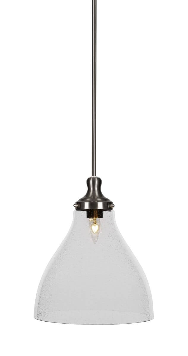 Toltec Lighting 79-BN-4720 Juno 1 Light 12 inch Pendant in Brushed Nickel with Clear Bubble Glass