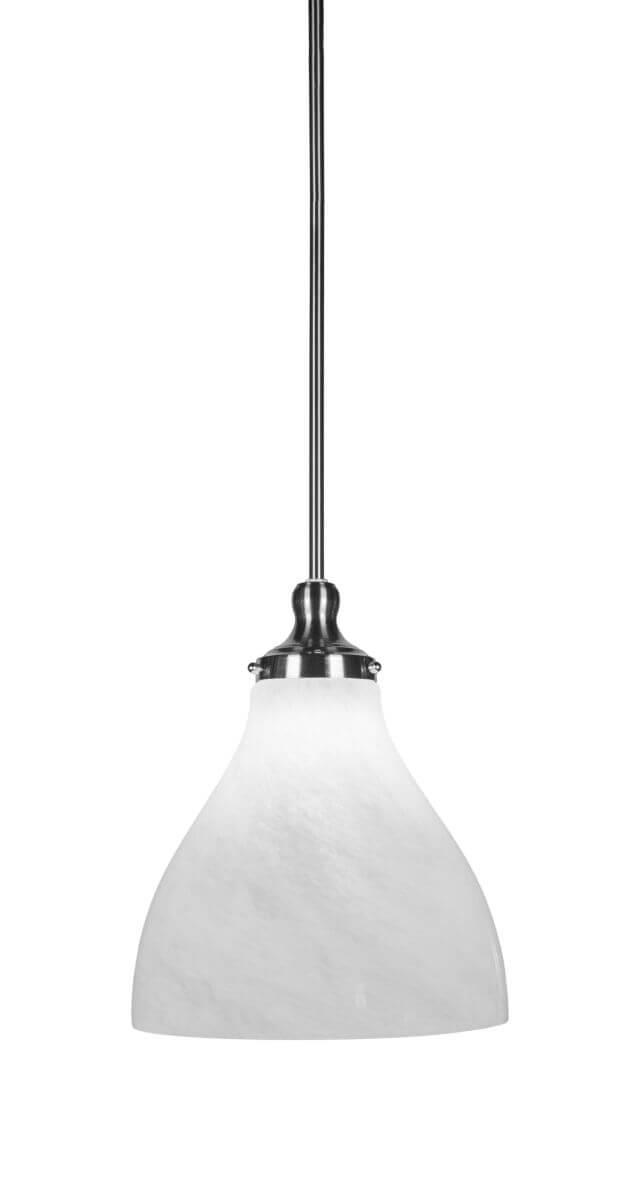 Toltec Lighting 79-BN-4721 Juno 1 Light 12 inch Pendant in Brushed Nickel with White Marble Glass