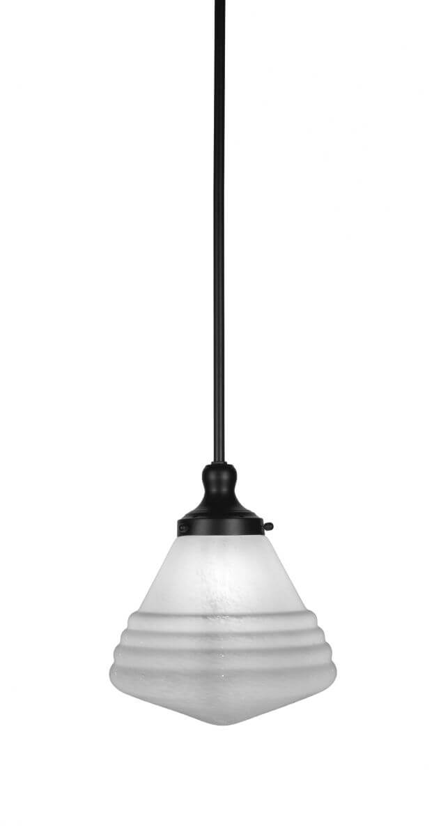 Toltec Lighting 79-MB-4711 Juno 1 Light 10 inch Pendant in Matte Black with White Marble Glass